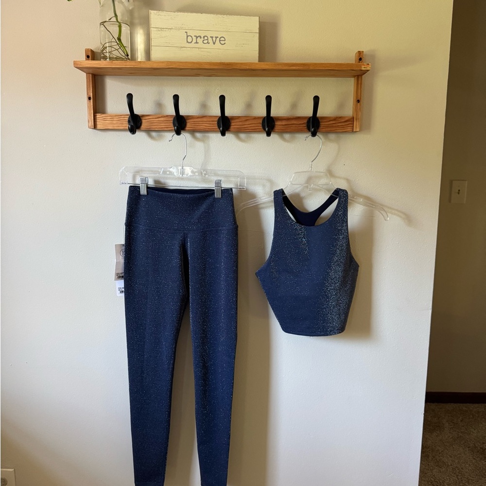 Women's Sparkly Blue Activewear Set